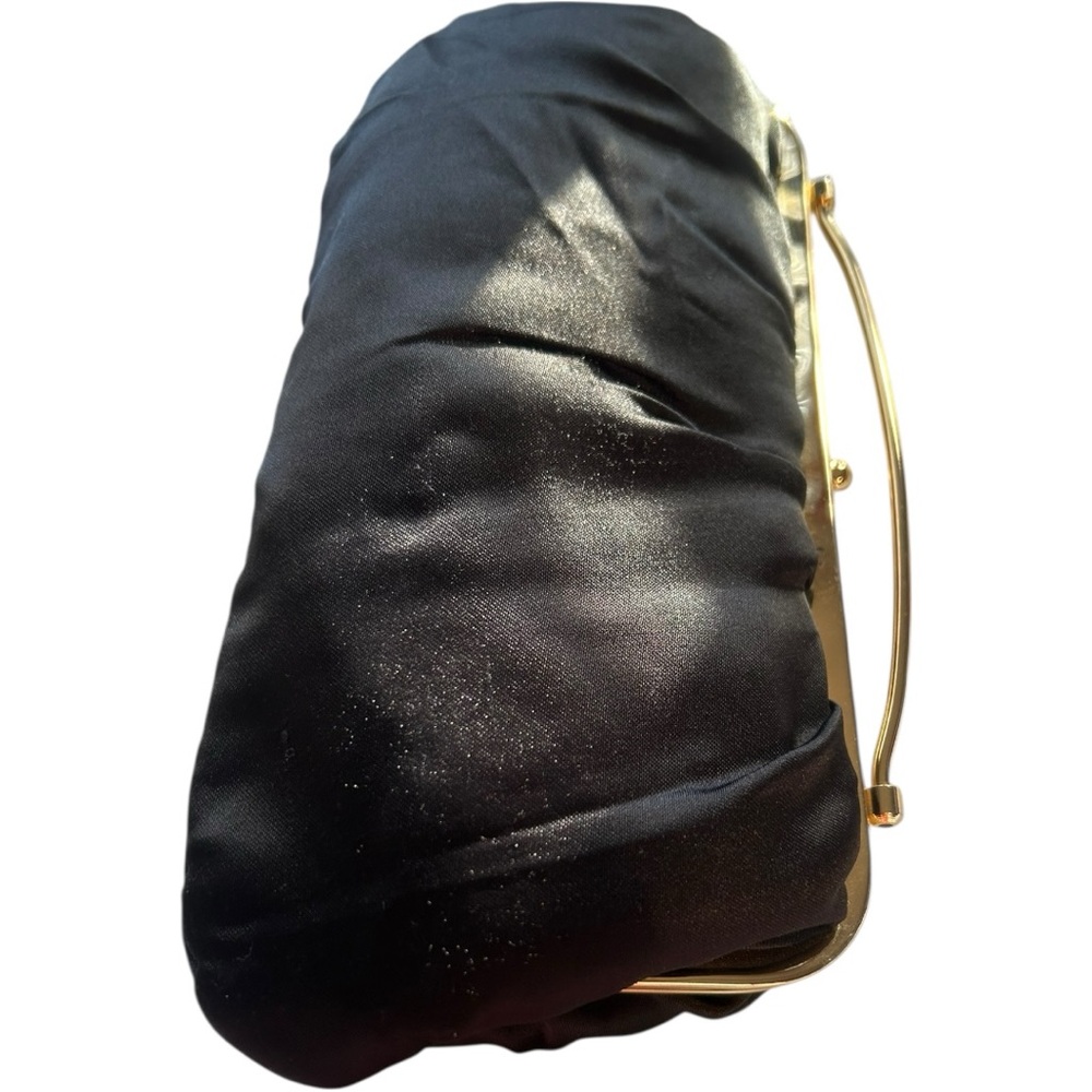 NWOT Unbranded black satin evening clutch bag handmade in China